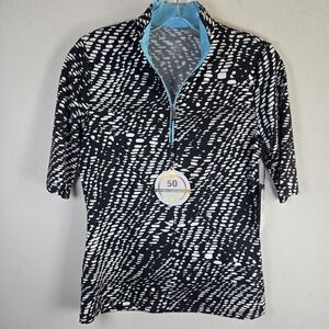 Women's Golf Tennis Shirt Sz XS TAIL Black/White SS Top Pickleball MSRP $60